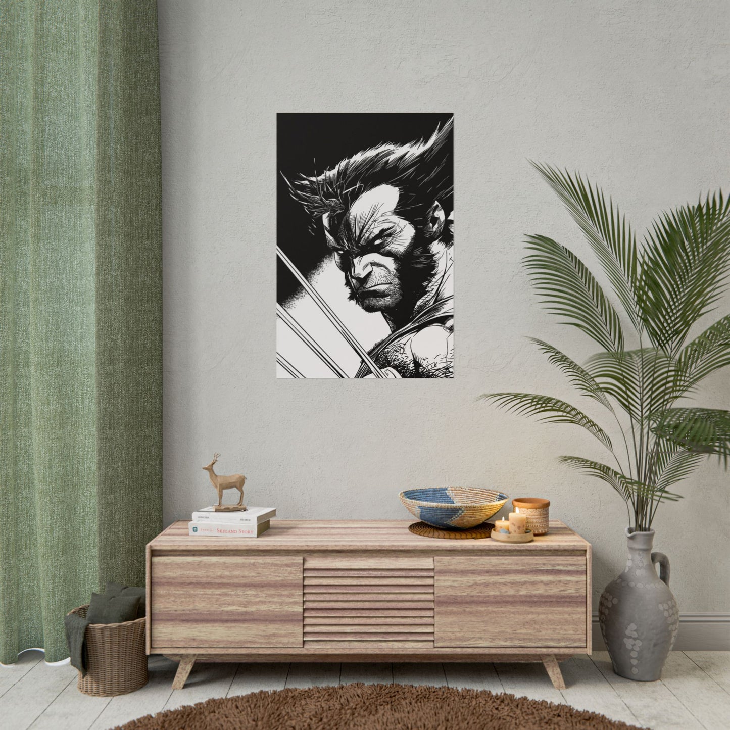 Wolverine Black & White Comic Art Poster
