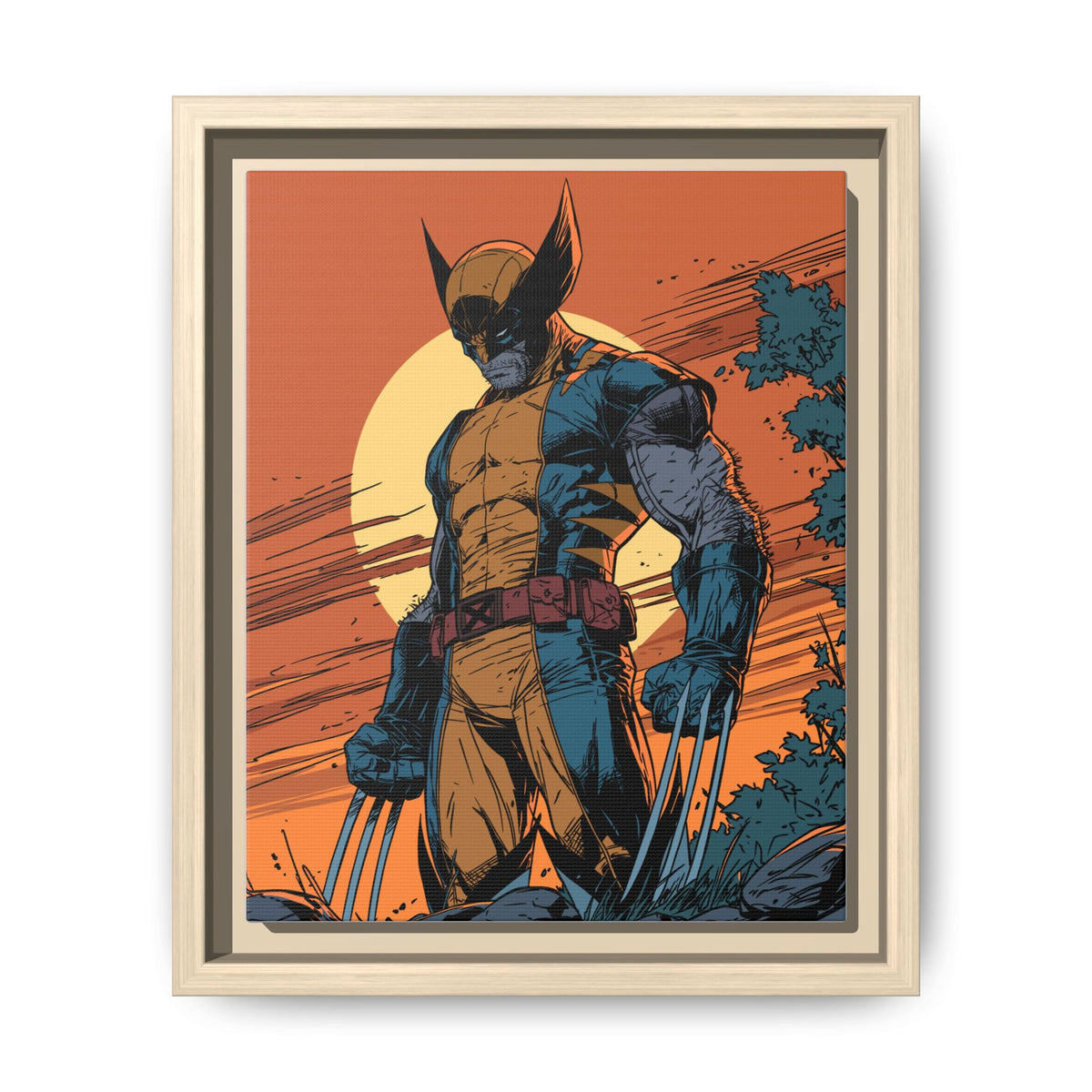 Wolverine Matte Framed Canvas Print
