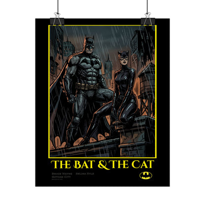 Batman & Catwoman Poster – "The Bat & The Cat" Rolled Art Print