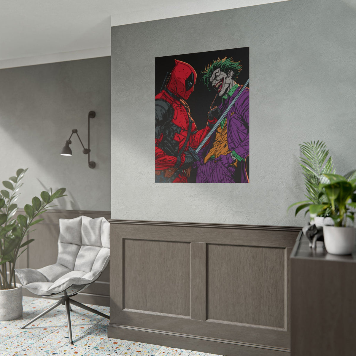 Deadpool vs Joker Comic Art Print