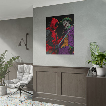 Deadpool vs Joker Comic Art Print