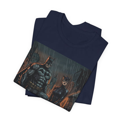 Batman & Catwoman Rain Night T‑Shirt