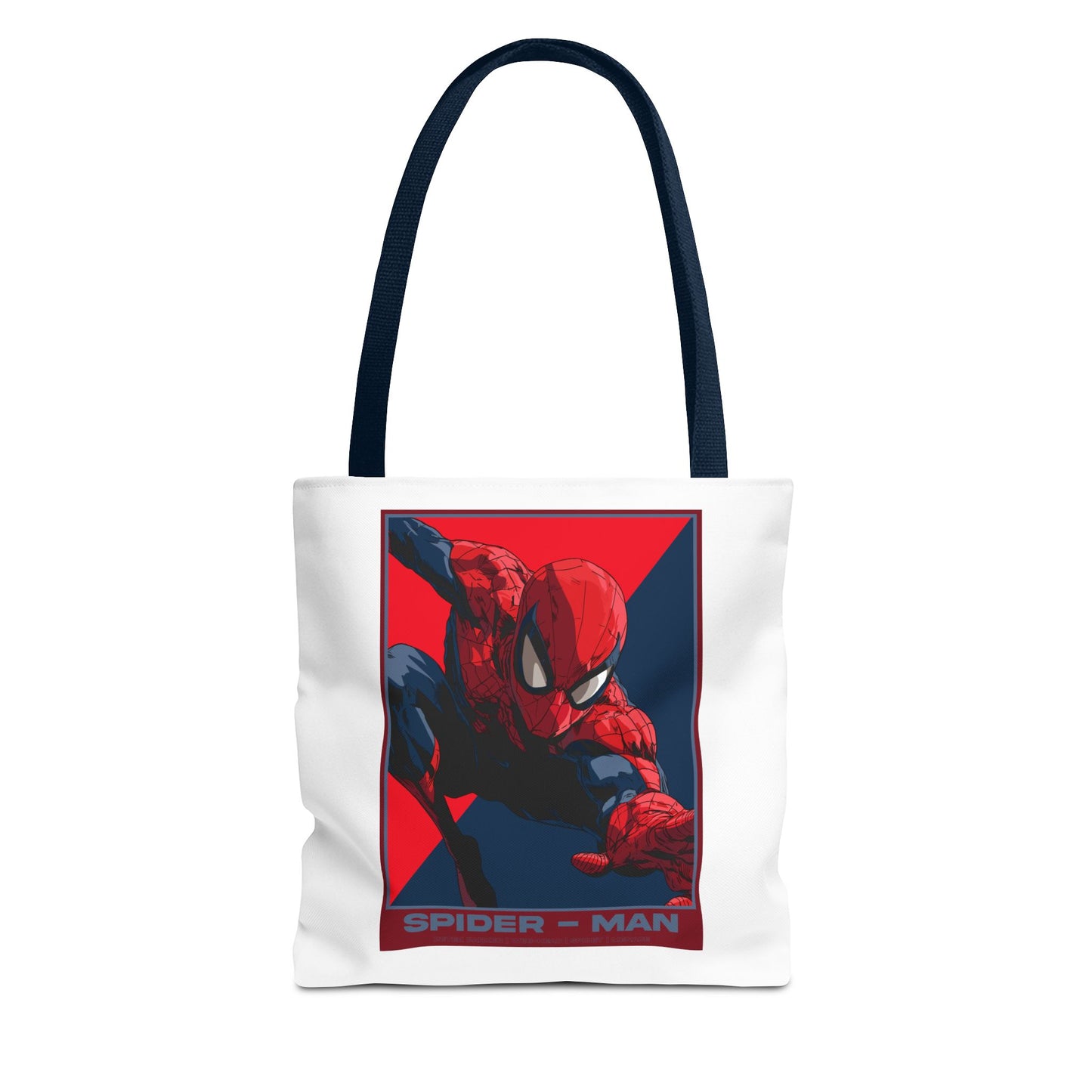 Spider-Man Graphic Tote Bag — Retro Red & Blue Comic Design