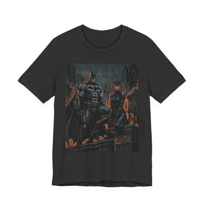 Batman & Catwoman Rain Night T‑Shirt