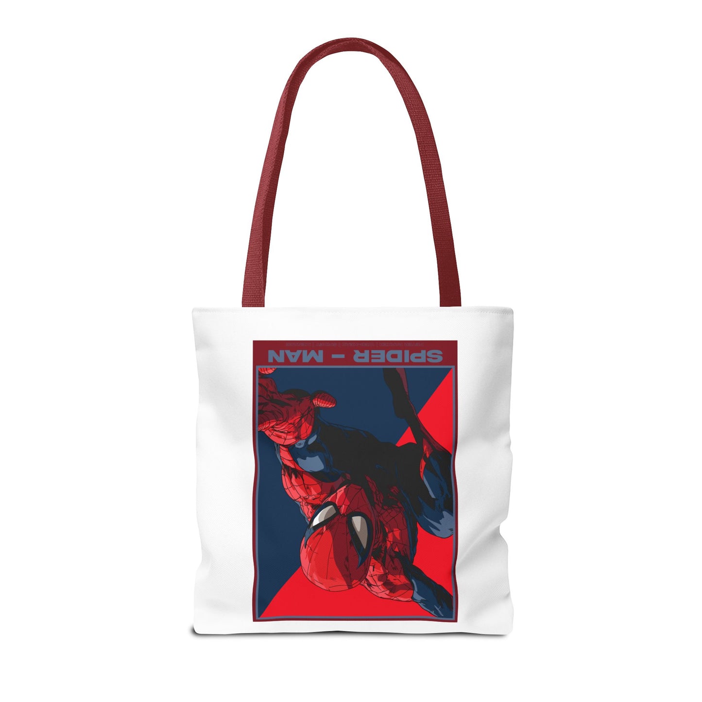 Spider-Man Graphic Tote Bag — Retro Red & Blue Comic Design