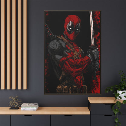The Merc #2 - Framed Canvas Wall Art — Comic Antihero Sword Portrait