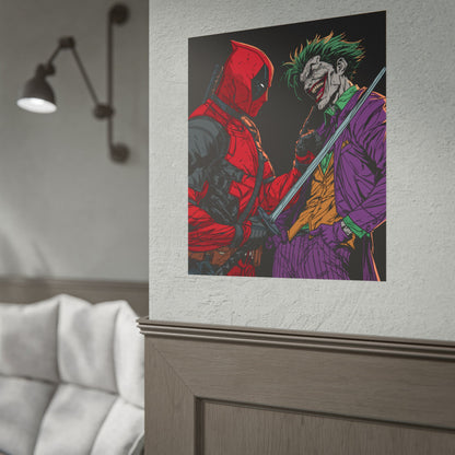 Deadpool vs Joker Comic Art Print