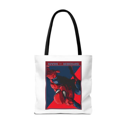 Spider-Man Graphic Tote Bag — Retro Red & Blue Comic Design