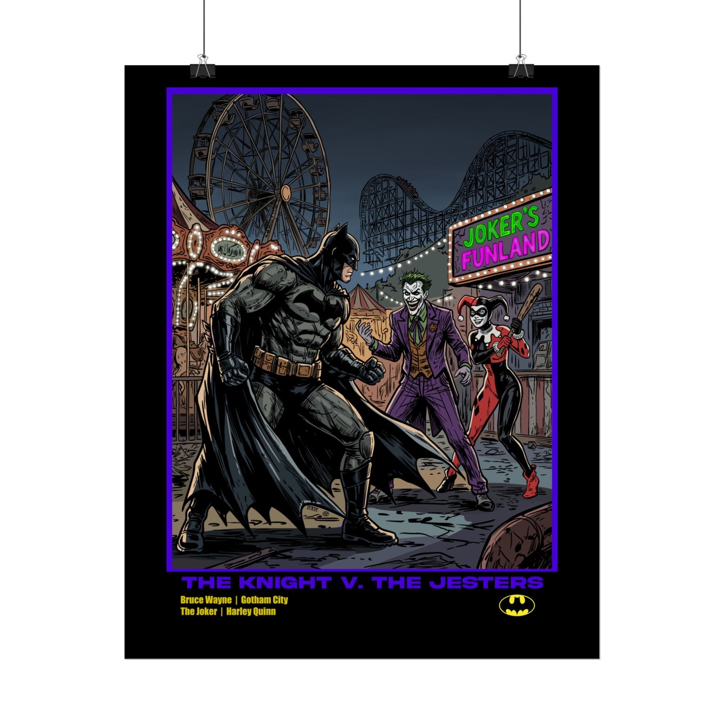 Batman vs Joker Rolled Poster — 'The Knight v. The Jesters' Comic Art Print