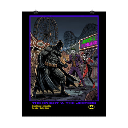 Batman vs Joker Rolled Poster — 'The Knight v. The Jesters' Comic Art Print
