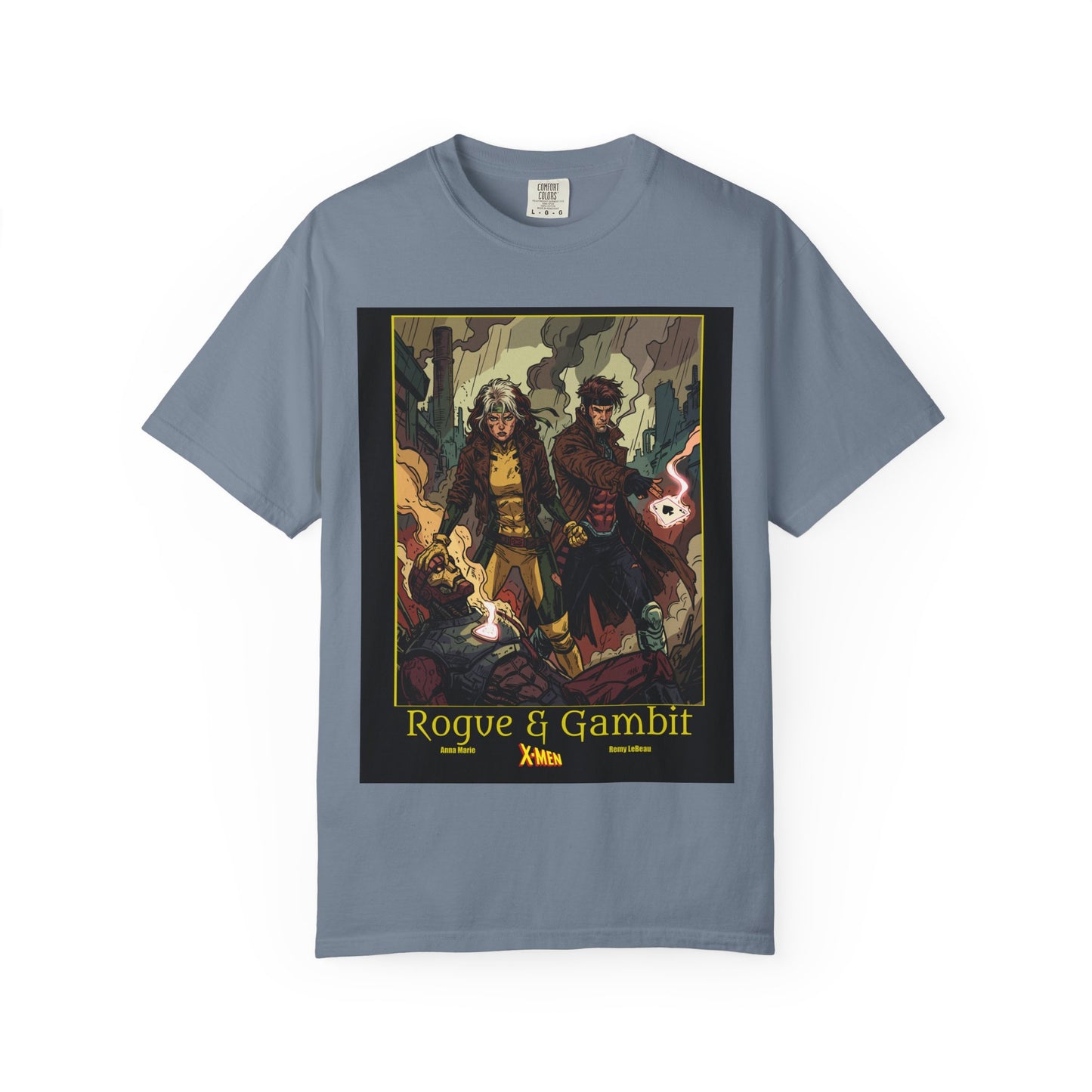Rogue & Gambit Graphic T-Shirt — Comic Art Mutant Duo Tee