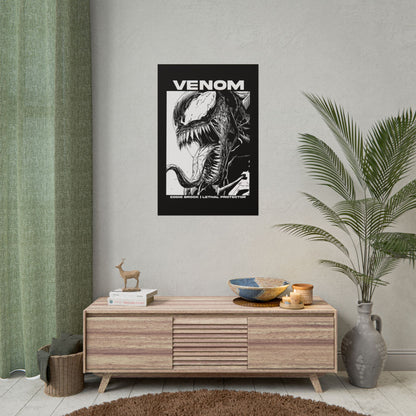 Venom Rolled Poster — Eddie Brock Lethal Protector Black & White Art
