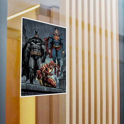 Superhero Trio Vinyl Sticker — Batman, Superman & Flash