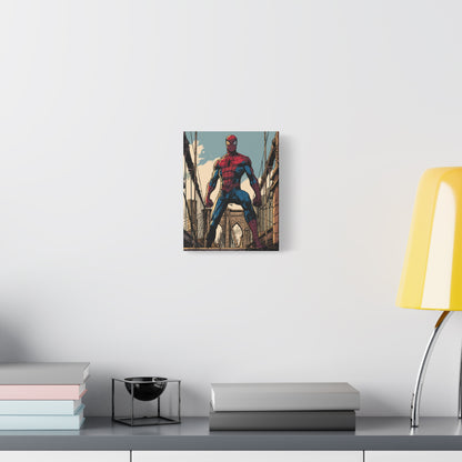 Spiderman Comic Canvas Print — Iconic City Bridge Pose