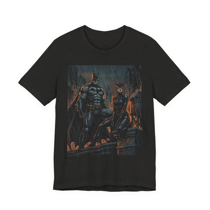 Batman & Catwoman Rain Night T‑Shirt