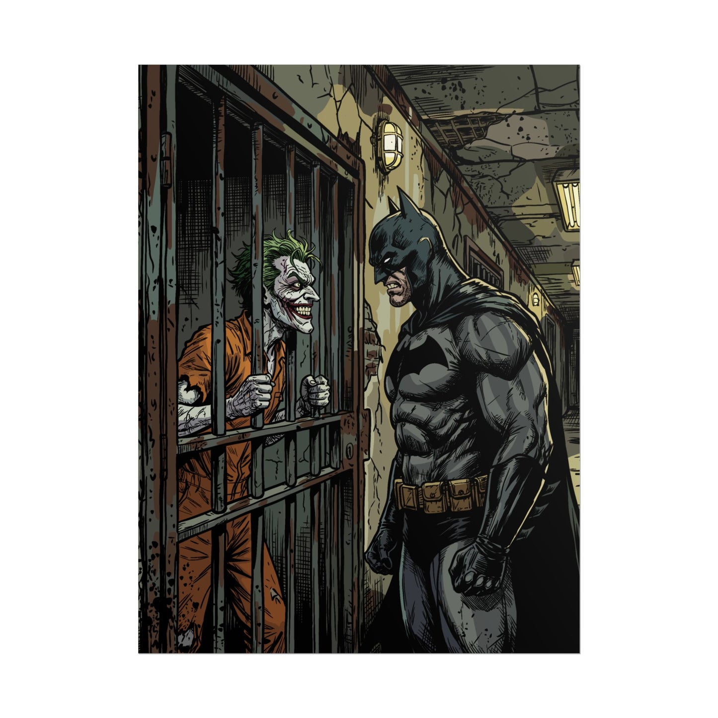 Batman vs Joker Comic Poster — Rolled Graphic Art Print