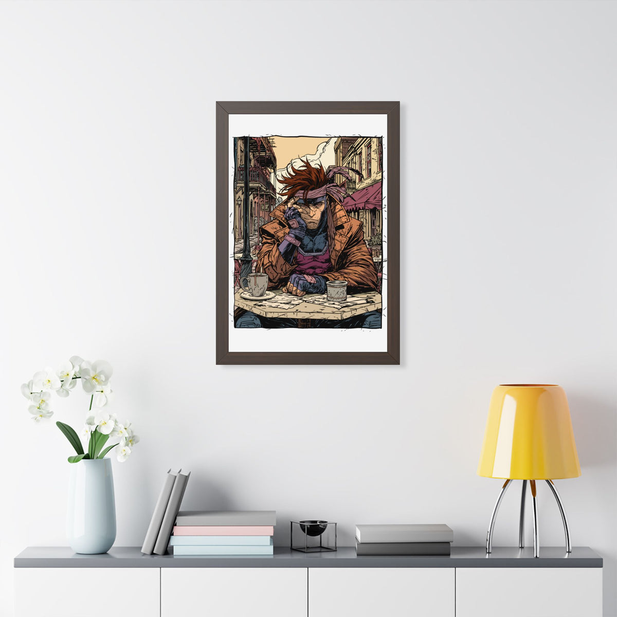 Gambit Framed Poster - Brooding Comic Cafe Art