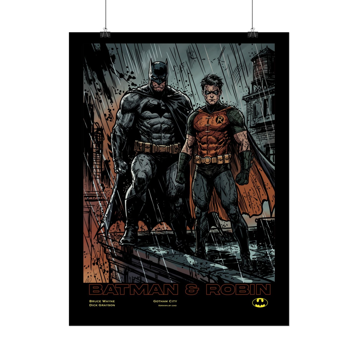 Batman & Robin Vintage Comic Poster — Rolled Art Print