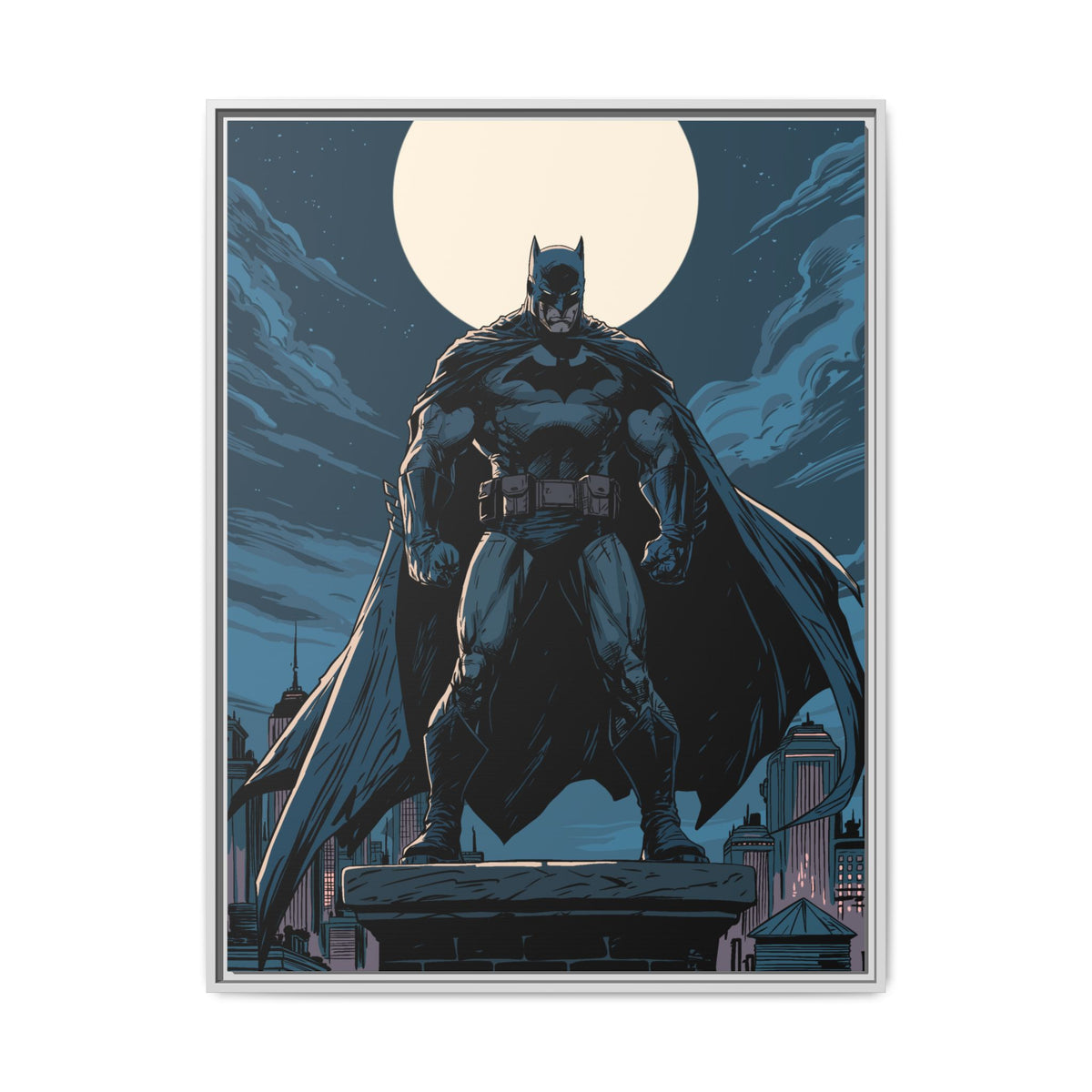 Batman Moonlit Matte Canvas Framed Print