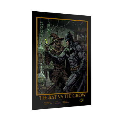 Batman vs Scarecrow Cinematic Rolled Poster — Vintage Comic Movie Art Print
