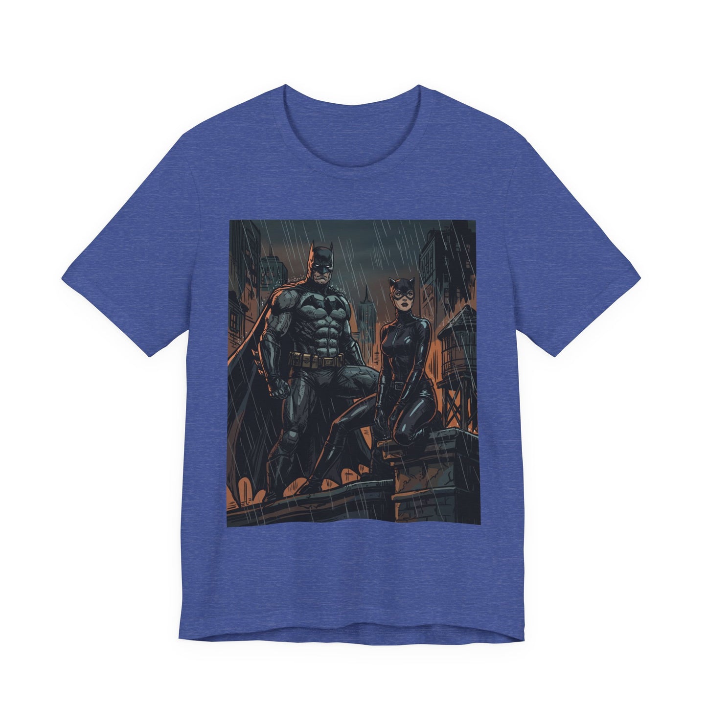 Batman & Catwoman Rain Night T‑Shirt
