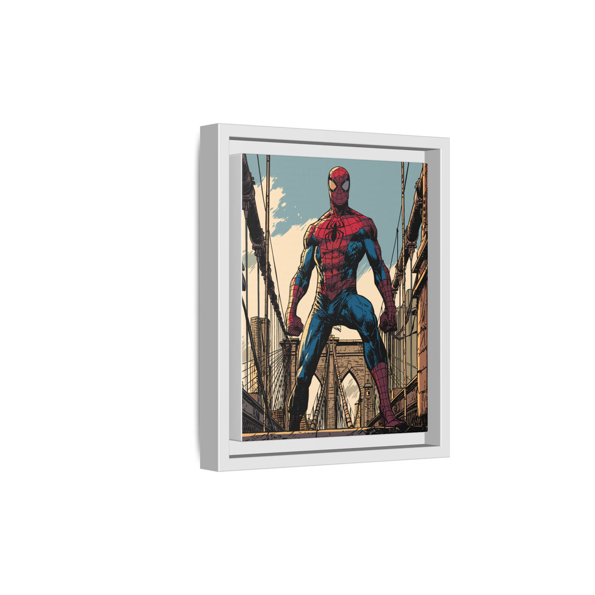 Spider-Man Comic Art Matte Framed Canvas