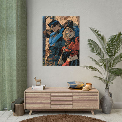 Nightwing & Harley Quinn Rolled Print