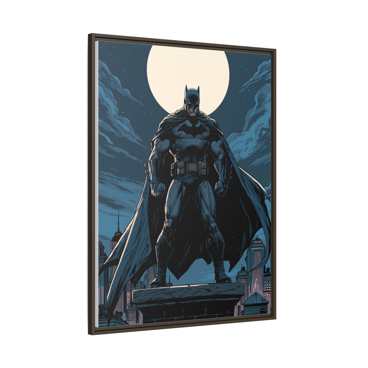 Batman Moonlit Matte Canvas Framed Print