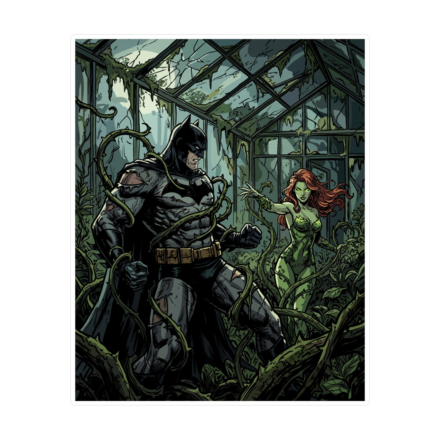 Batman & Poison Ivy Greenhouse Sticker