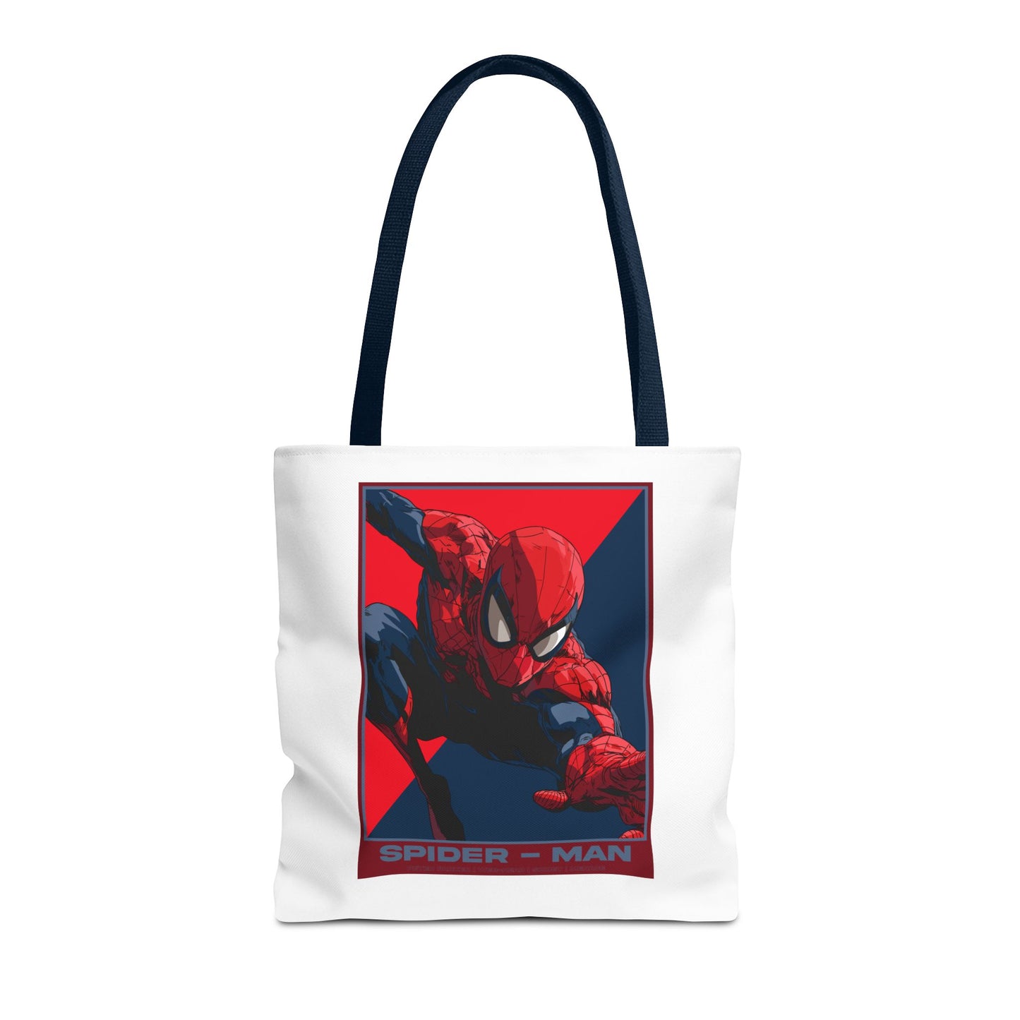 Spider-Man Graphic Tote Bag — Retro Red & Blue Comic Design