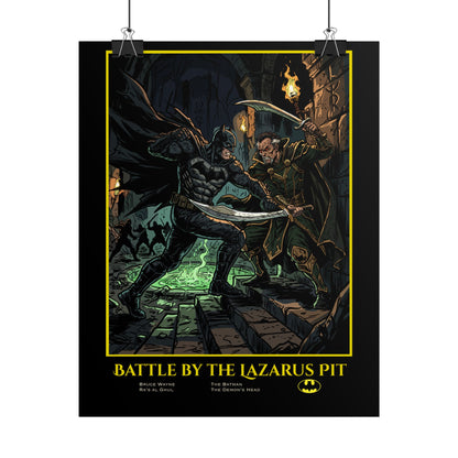 Batman "Battle by the Lazarus Pit" Poster — Rolled Collectible Art Print