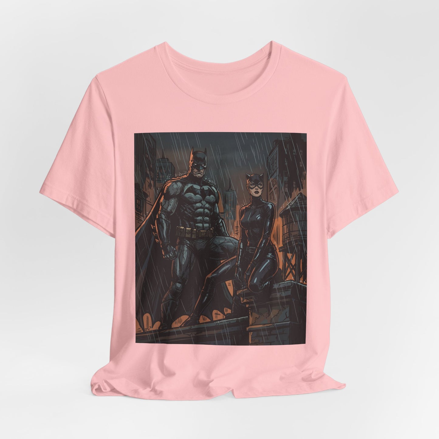 Batman & Catwoman Rain Night T‑Shirt