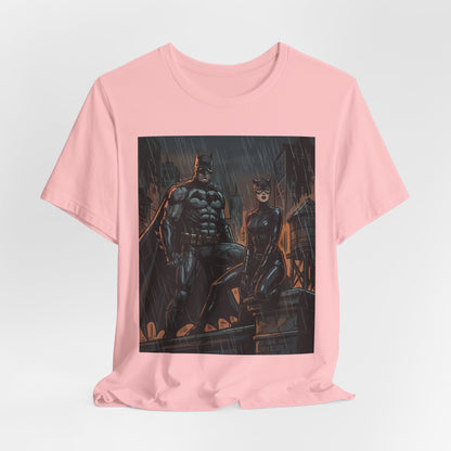 Batman & Catwoman Rain Night T‑Shirt