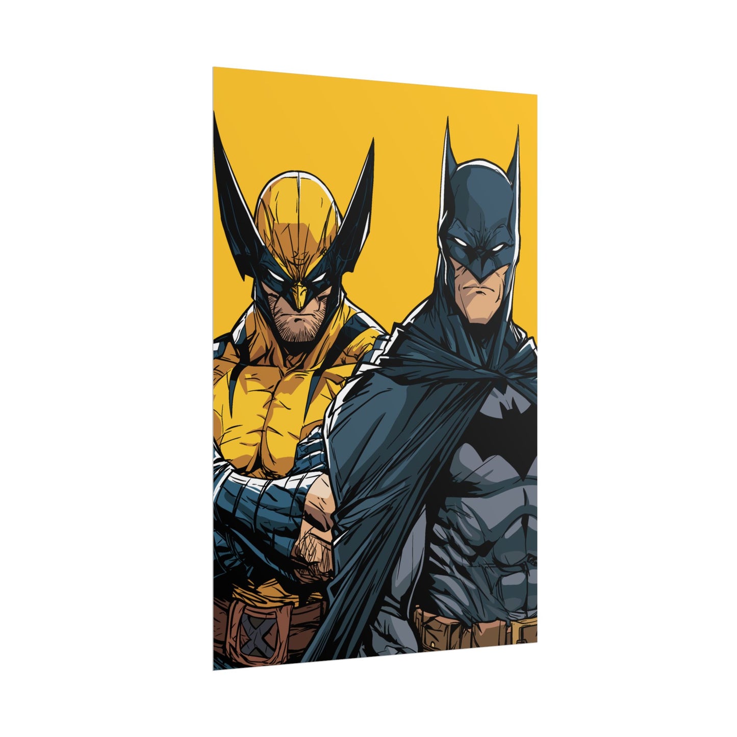 Batman & Wolverine Comic Art Rolled Poster