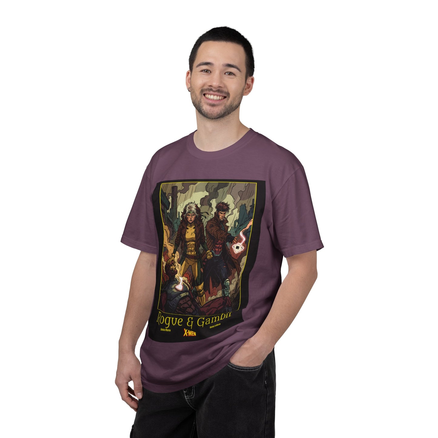 Rogue & Gambit Graphic T-Shirt — Comic Art Mutant Duo Tee