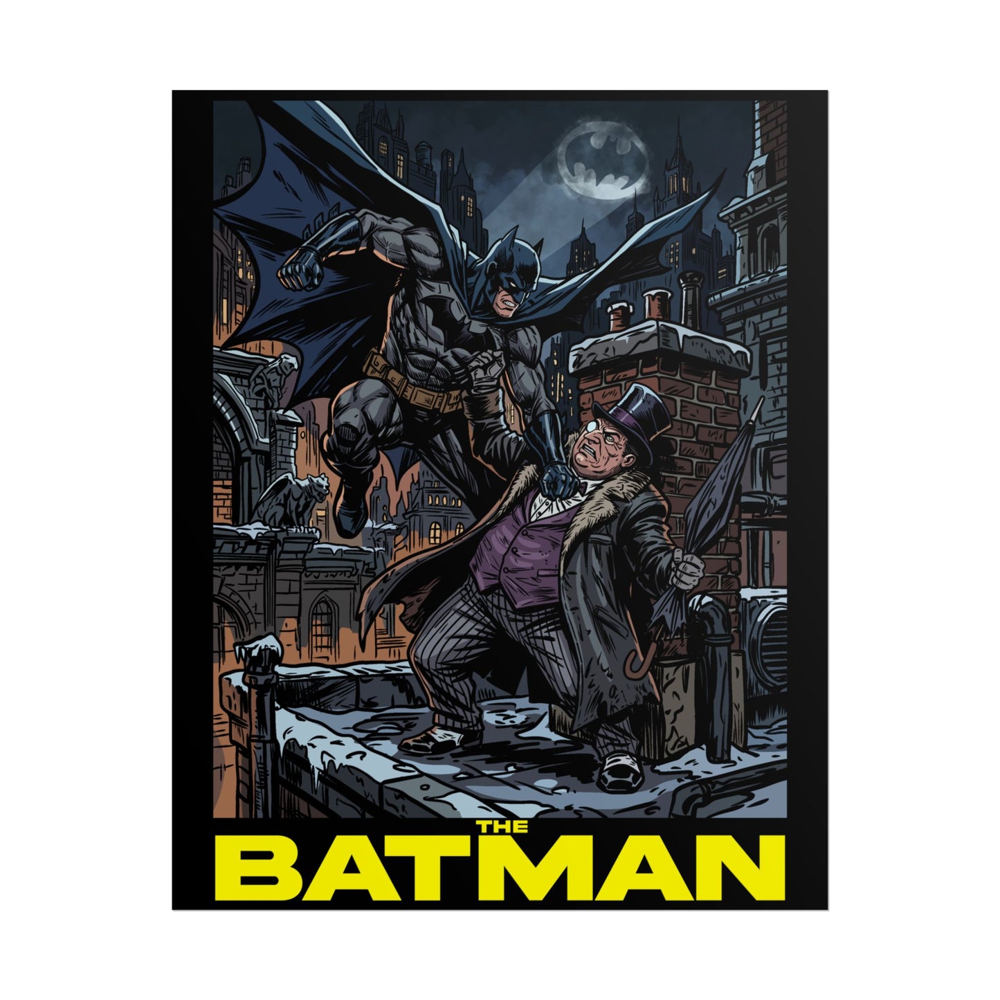 Batman vs Penguin Cinematic Rolled Poster