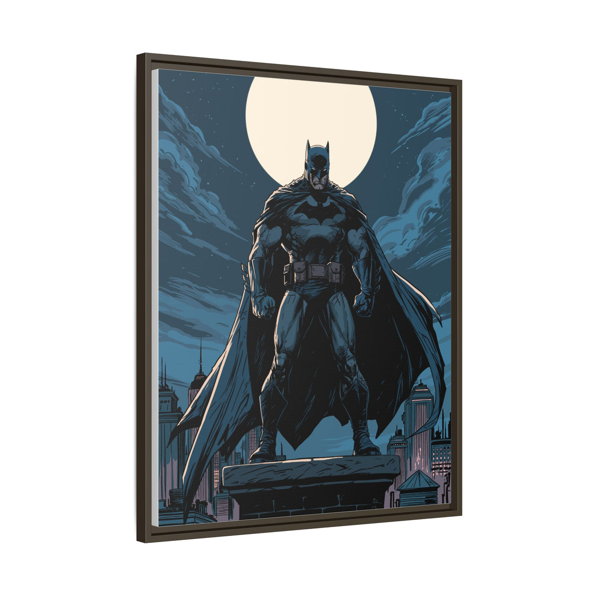 Batman Moonlit Matte Canvas Framed Print
