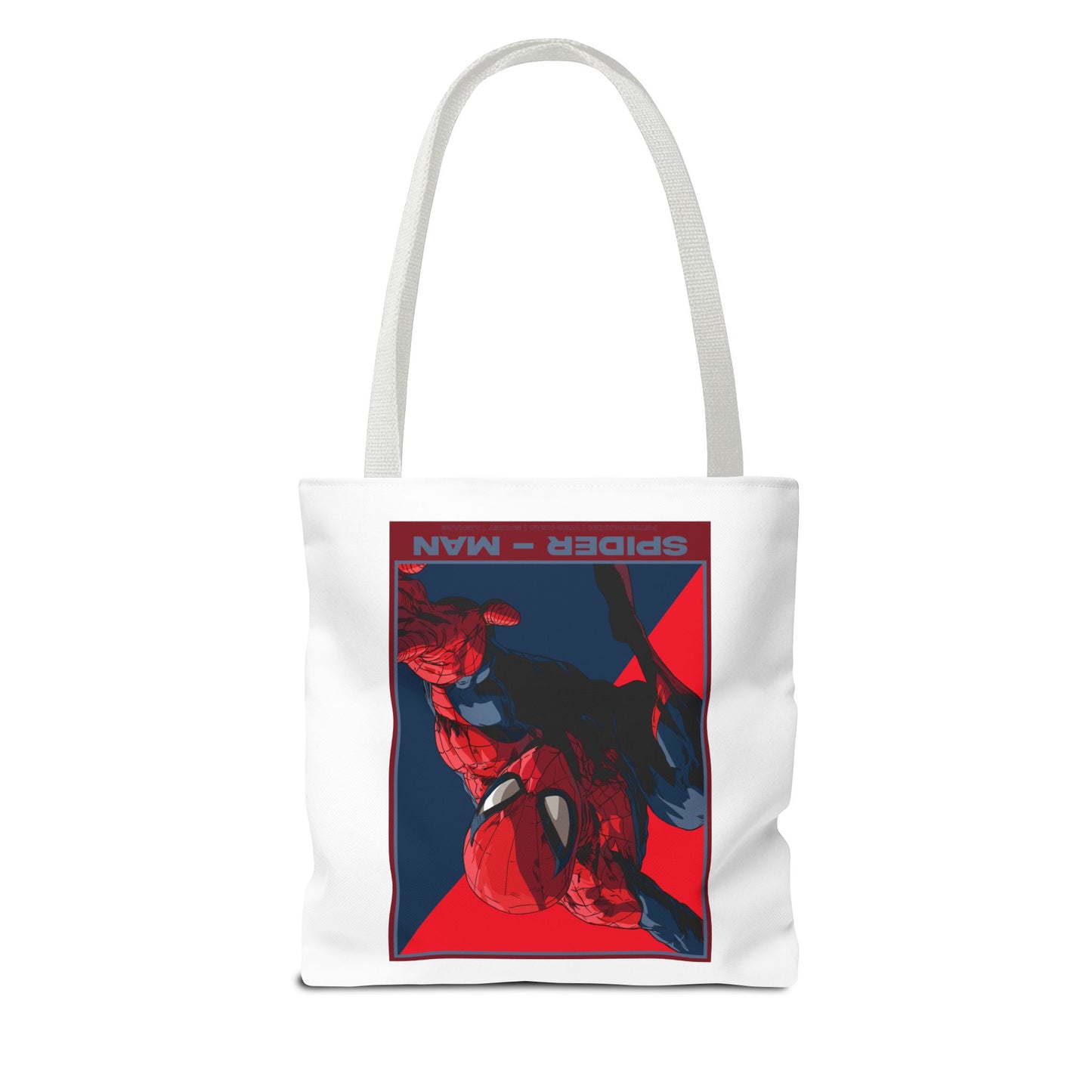 Spider-Man Graphic Tote Bag — Retro Red & Blue Comic Design