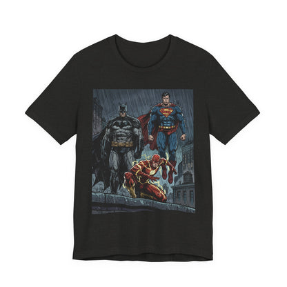 Superhero Team Graphic Tee — Batman, Superman & The Flash