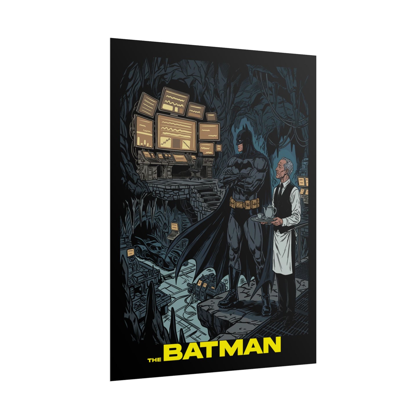 Batman Cave Poster with Text - The Batman Rolled Art Print