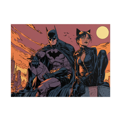 Batman & Catwoman Landscape Art Poster