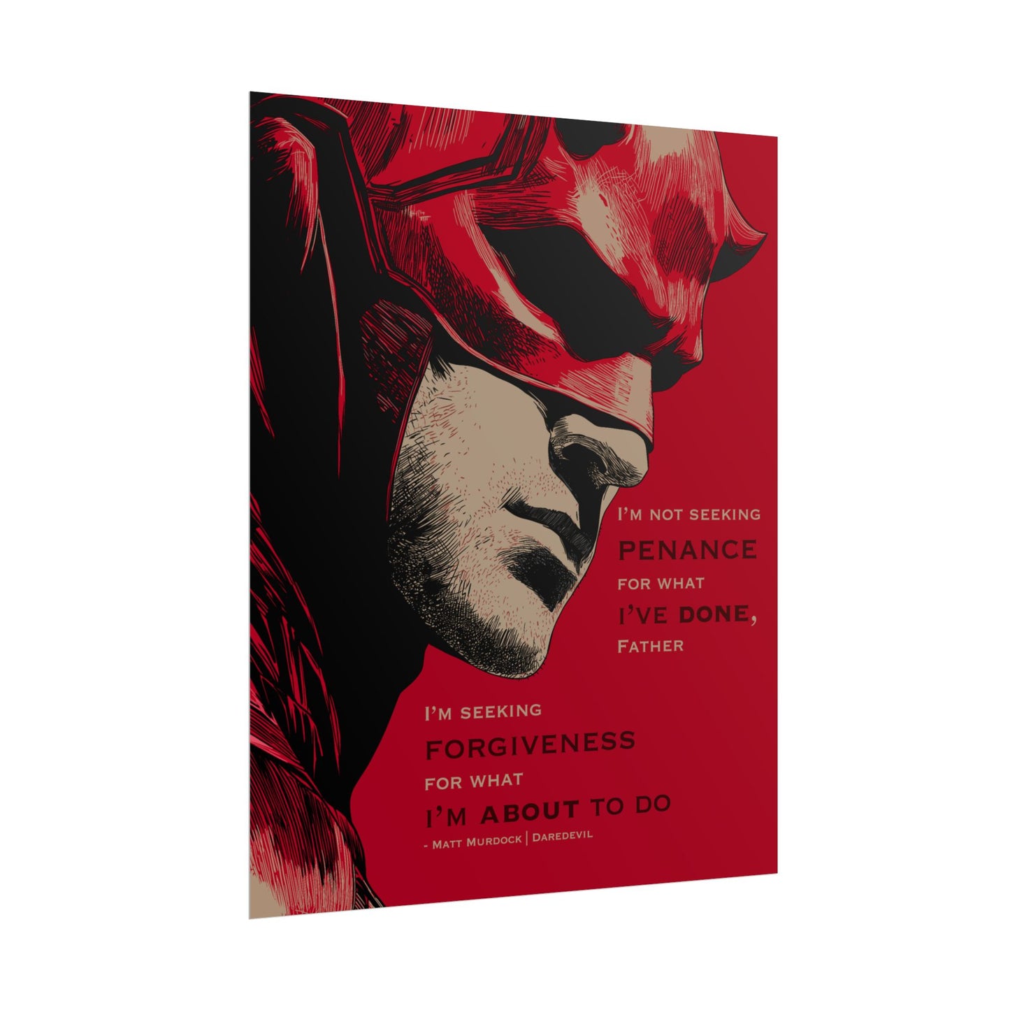 Daredevil Quote Rolled Poster — 'I'm Seeking Forgiveness'