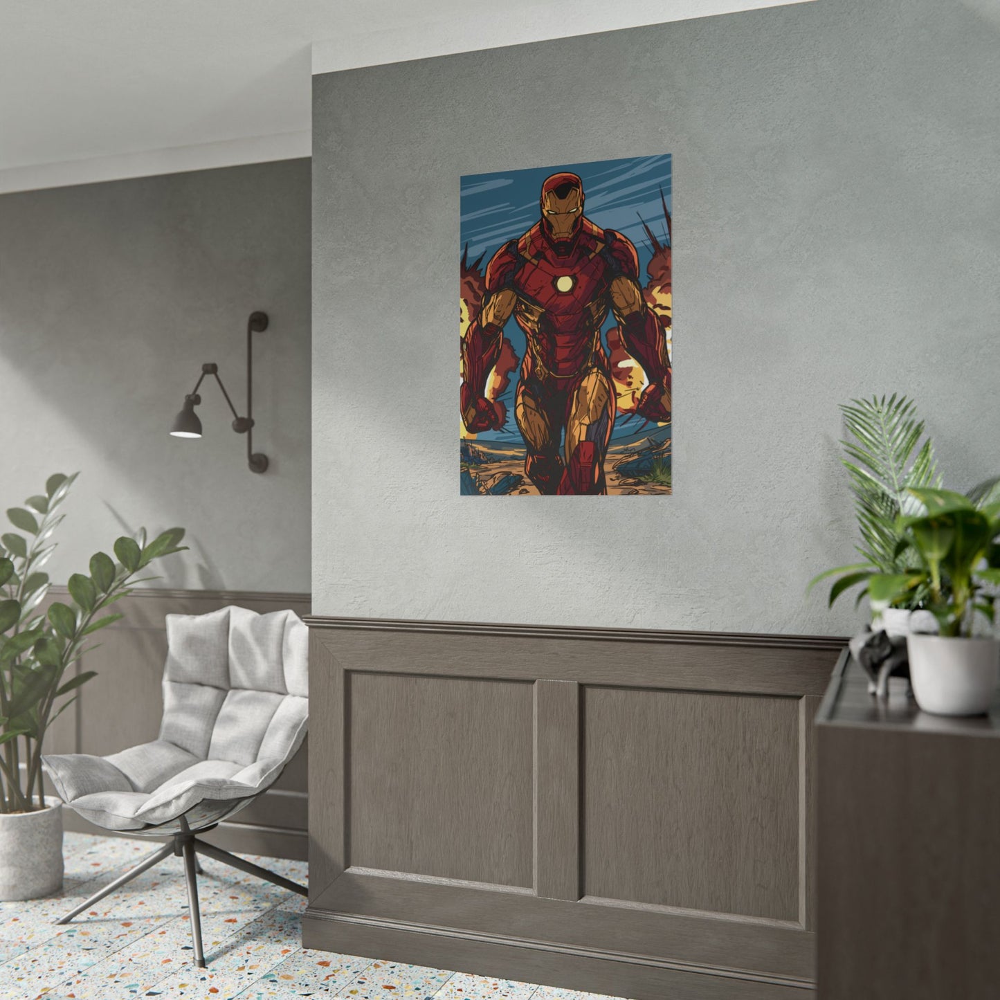 Iron Man Comic Art Poster — Rolled Superhero Wall Print