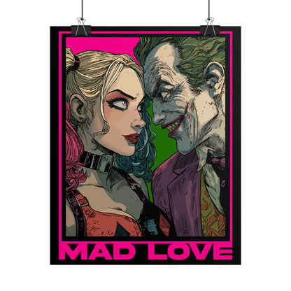 "Mad Love" Harley Quinn & Joker Comic Art Rolled Poster