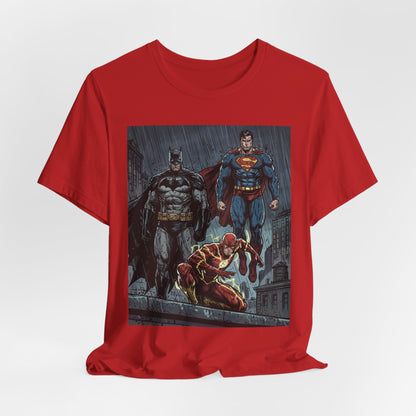 Superhero Team Graphic Tee — Batman, Superman & The Flash