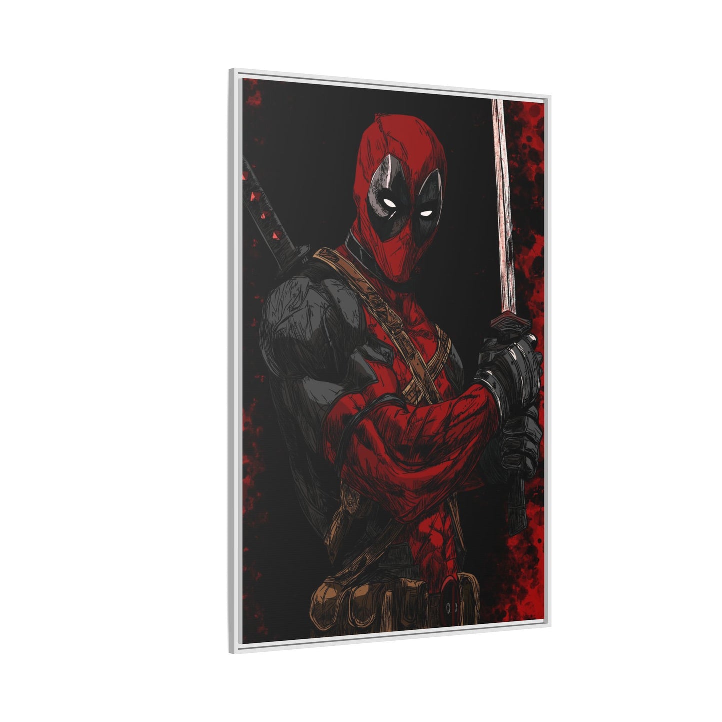 The Merc #2 - Framed Canvas Wall Art — Comic Antihero Sword Portrait