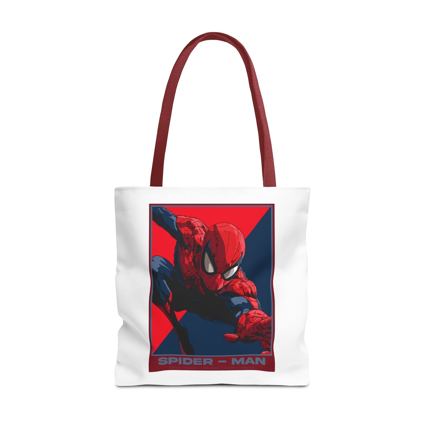Spider-Man Graphic Tote Bag — Retro Red & Blue Comic Design