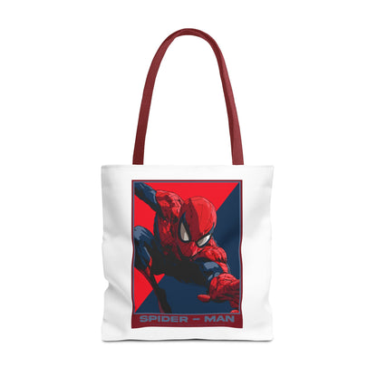 Spider-Man Graphic Tote Bag — Retro Red & Blue Comic Design