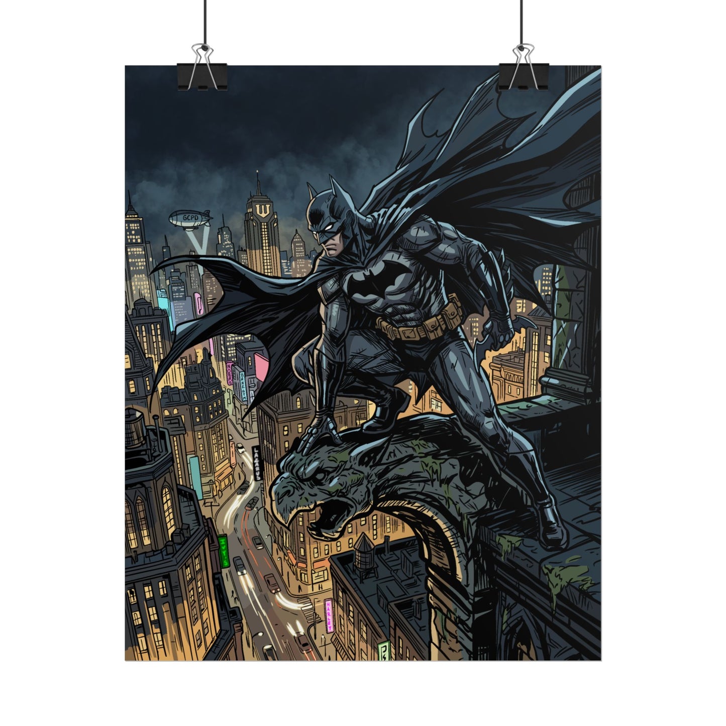 Batman City Rooftop Rolled Poster