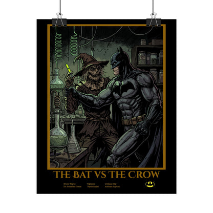 Batman vs Scarecrow Cinematic Rolled Poster — Vintage Comic Movie Art Print
